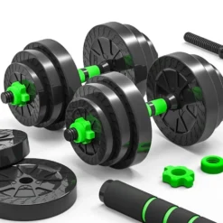 Hantel och skivstång kit 15kg GRÖN