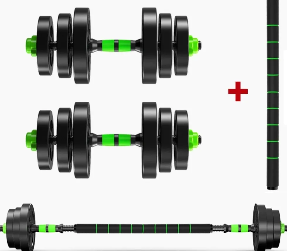 Hantel och skivstång kit 15kg GRÖN