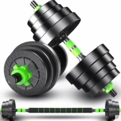 Hantel och skivstång kit 15kg GRÖN