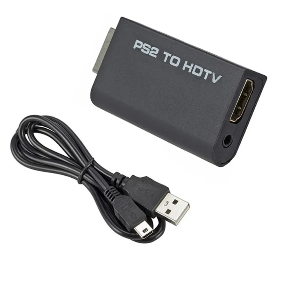 HDMI-adapter kompatibel med PlayStation 2 för modern TV-anslutning