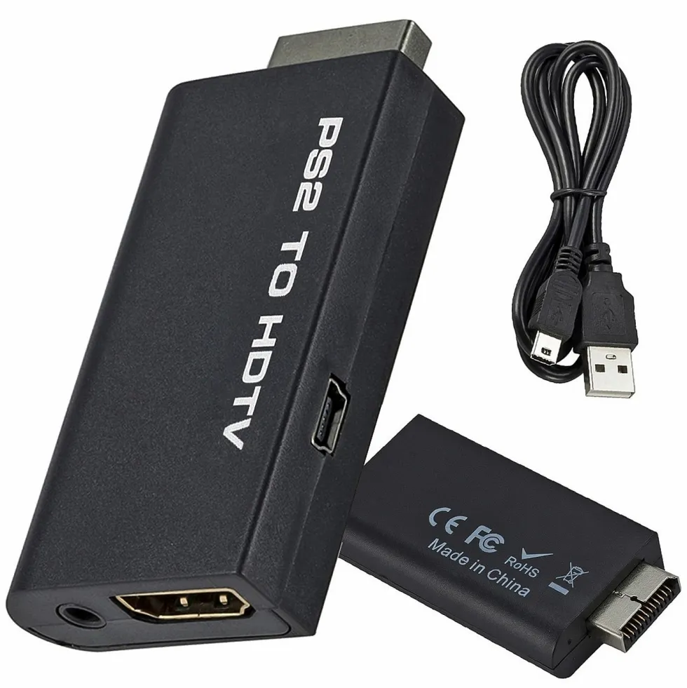 HDMI-adapter kompatibel med PlayStation 2 för modern TV-anslutning