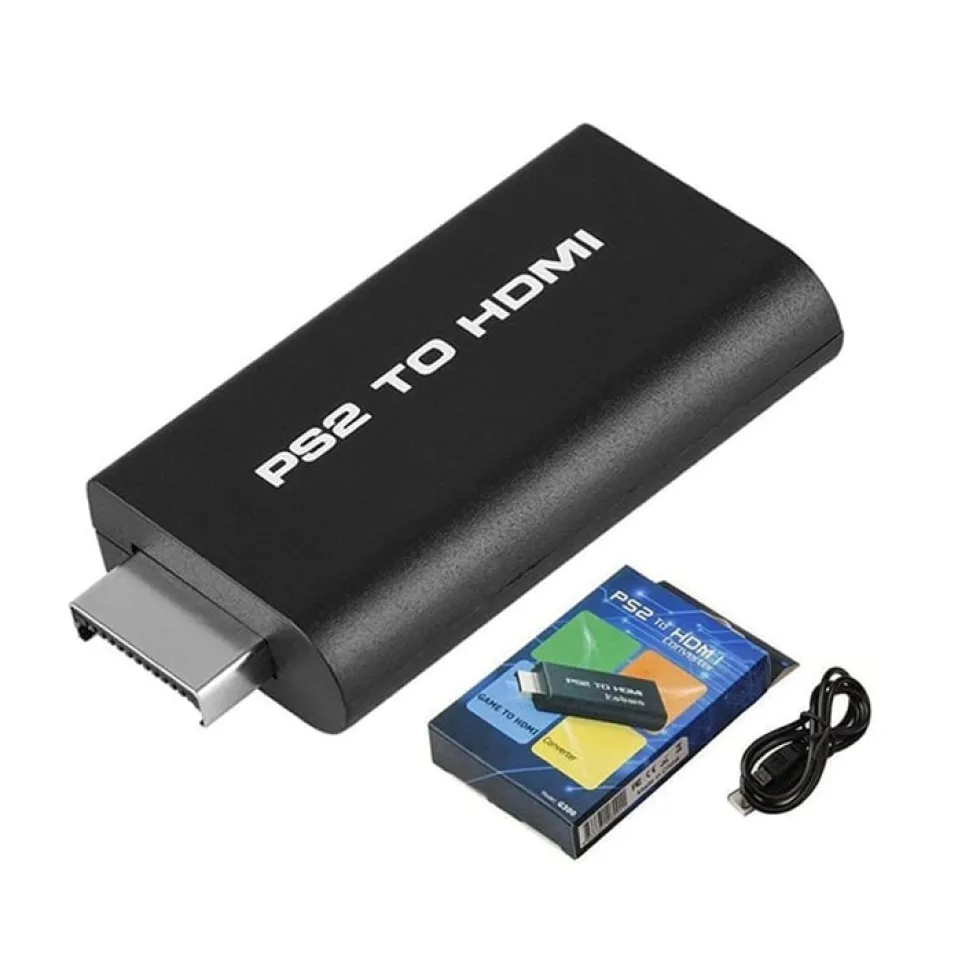 HDMI-adapter kompatibel med PlayStation 2 för modern TV-anslutning