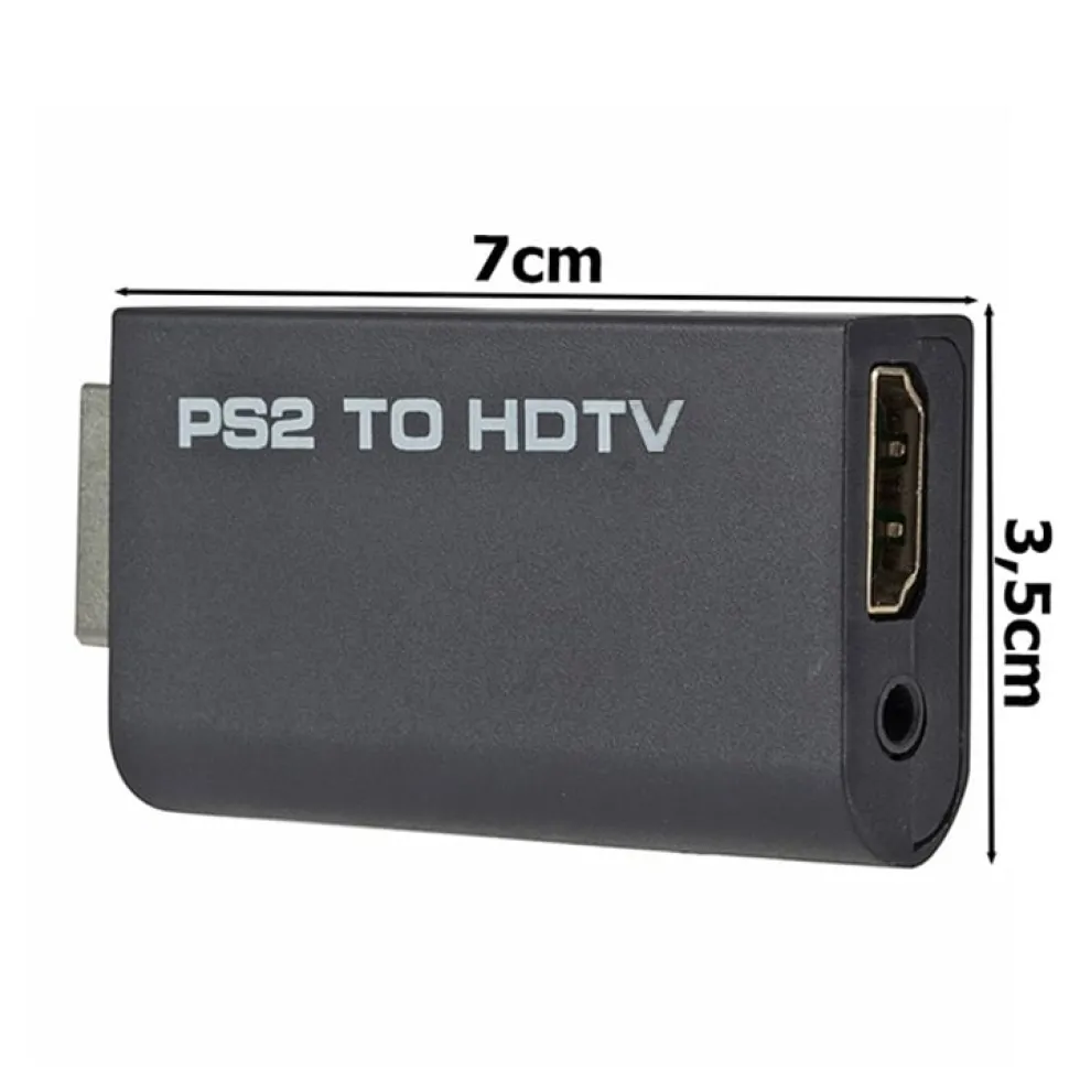 HDMI-adapter kompatibel med PlayStation 2 för modern TV-anslutning