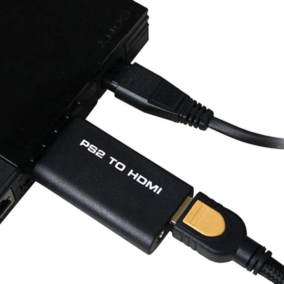 HDMI-adapter kompatibel med PlayStation 2 för modern TV-anslutning