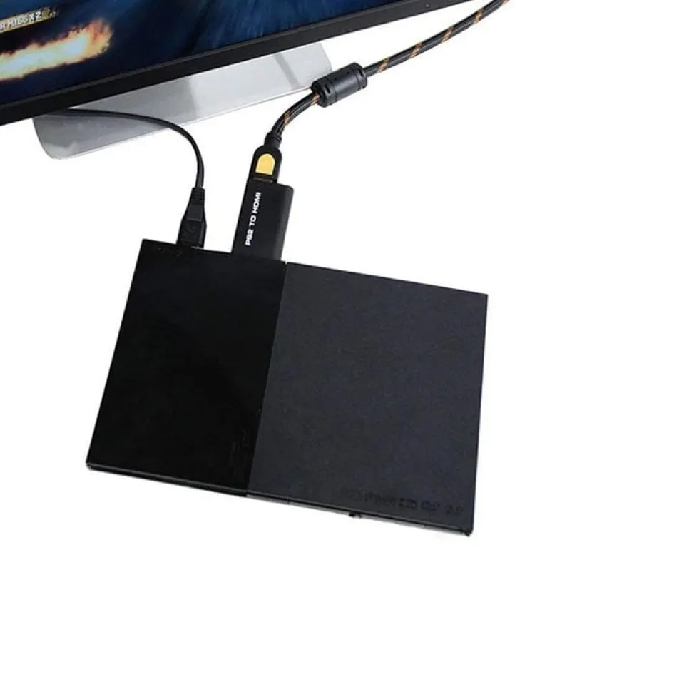 HDMI-adapter kompatibel med PlayStation 2 för modern TV-anslutning