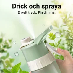 Hello Water Sprayflaska 650ml - Portabel Vattenflaska med Sprayfunktion för Camping, Gym och Utomhusaktiviteter