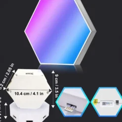 Hexagon LED vägglampa / RGB ljuspanel med app och fjärrkontroll