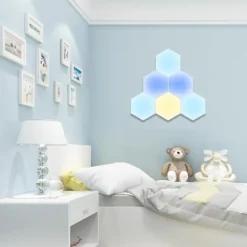 Hexagon LED vägglampa / RGB ljuspanel med app och fjärrkontroll