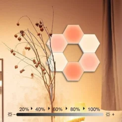 Hexagon LED vägglampa / RGB ljuspanel med app och fjärrkontroll