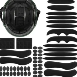 Hjälminsatser EVA-skum 54-pack svart, självhäftande + kardborre
