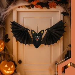 Hängande fladdermus Halloween-dekoration 60 cm svart vikbar