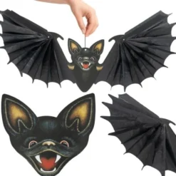 Hängande fladdermus Halloween-dekoration 60 cm svart vikbar