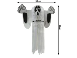 Hängande Halloween spöke 3D pappersdekoration vit 36 cm vikbar
