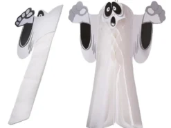 Hängande Halloween spöke 3D pappersdekoration vit 36 cm vikbar