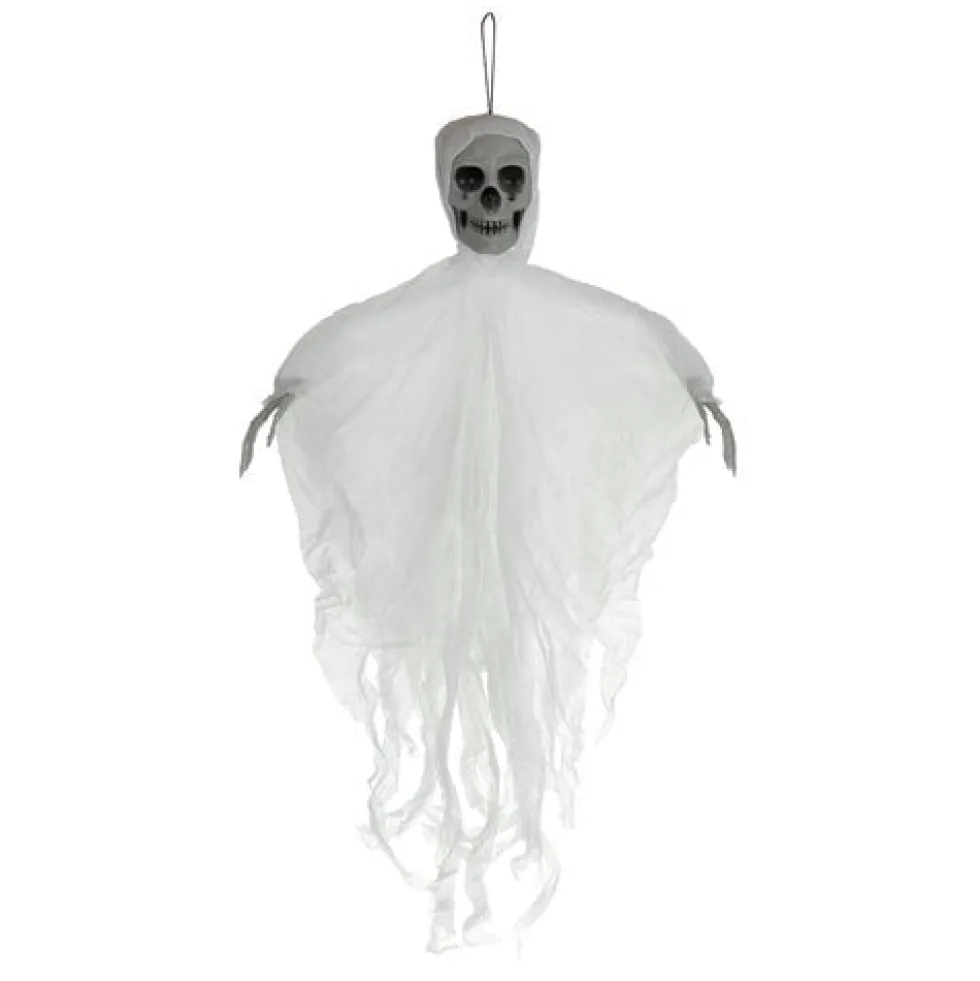 Hängande skelett Halloween-dekoration 70x60 cm vit, inomhus/utomhus