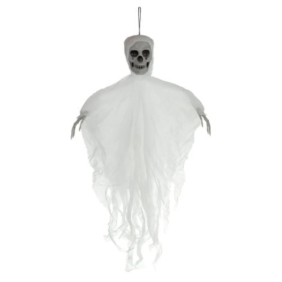 Hängande skelett Halloween-dekoration 70x60 cm vit, inomhus/utomhus