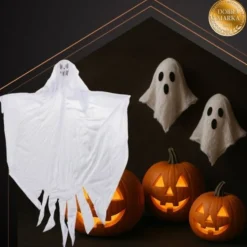 Hängande spöken 75 cm 3-pack vita Halloween-dekoration in/utomhus
