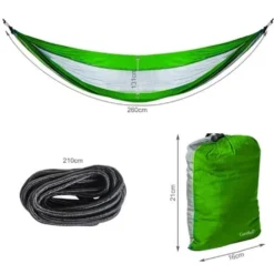 Hängmatta för camping med fodral och karbinhakar