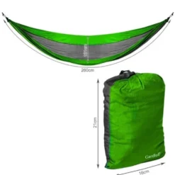 Hängmatta för camping med fodral och karbinhakar