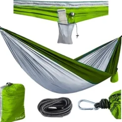 Hängmatta för camping med fodral och karbinhakar