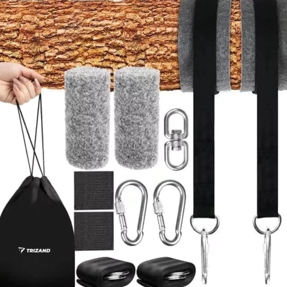 Hängmatte- och gungfäste kit 152 cm nylonrep 150 kg, 2-pack