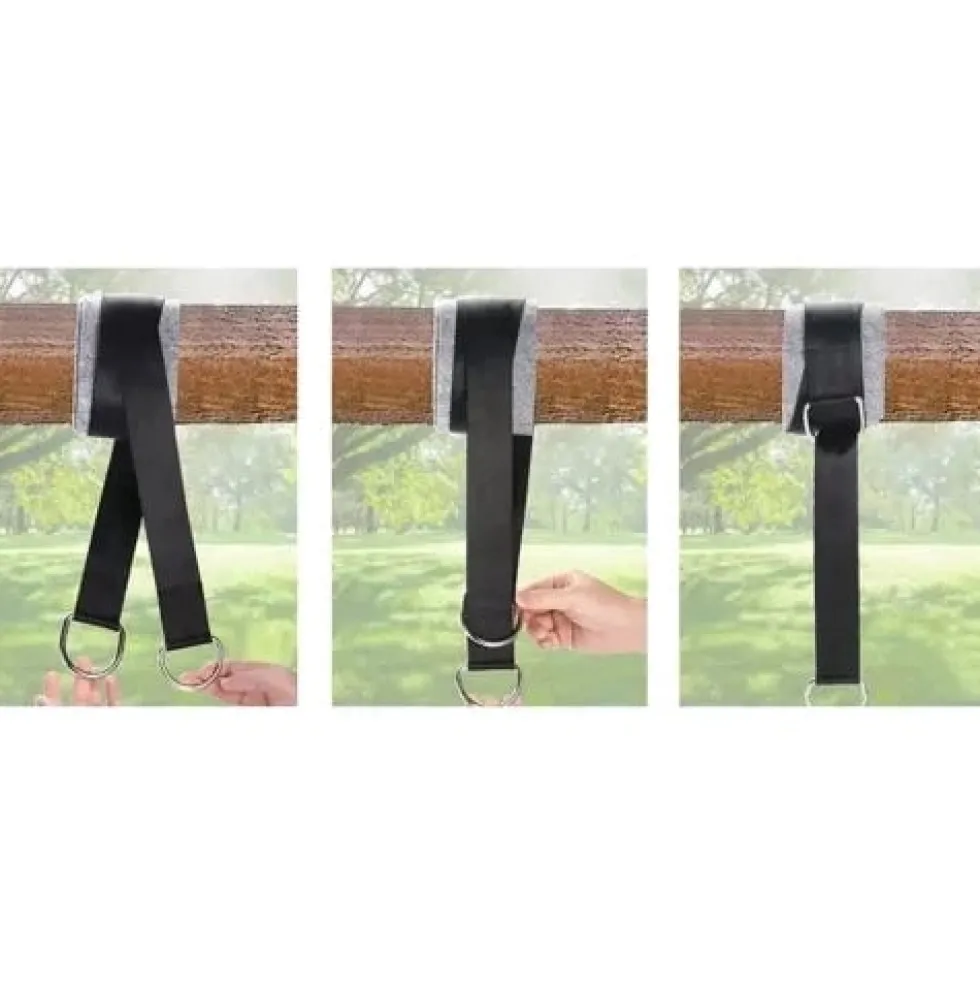 Hängmatte- och gungfäste kit 152 cm nylonrep 150 kg, 2-pack