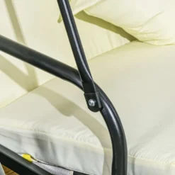 Hollywood gungställning, 3-sits, metall/polyester, vit, med liggfunktion, 200x125x170 cm