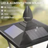 HOMCOM Solcellslampa för utomhusbruk, klassisk LED-lykta 40 lumen, mått: 18L x 18B x 160H cm, svart
