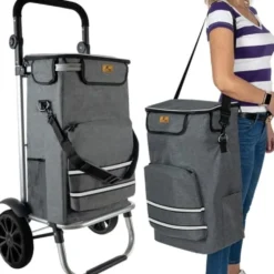 Hopfällbar shoppingvagn med väska 40L
