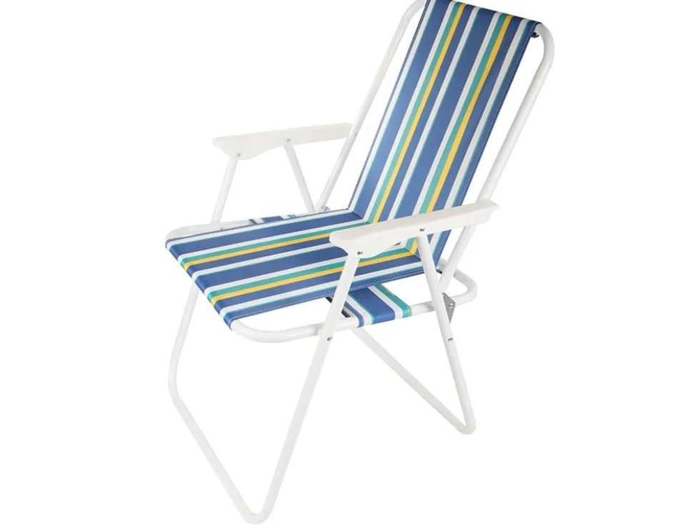 Hopfällbar solstol / Strandstol med armstöd