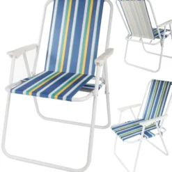 Hopfällbar solstol / Strandstol med armstöd
