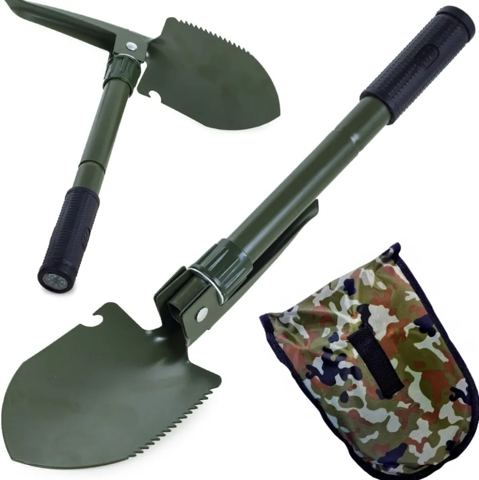 Hopfällbar spade / hacka / såg för camping