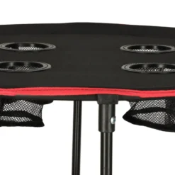 Hopfällbart campingbord 72 cm med dryckeshållare & transportväska