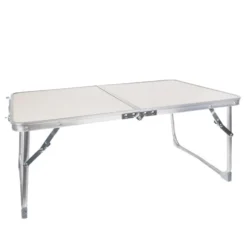 Hopfällbart campingbord med bärhandtag 63x36 cm
