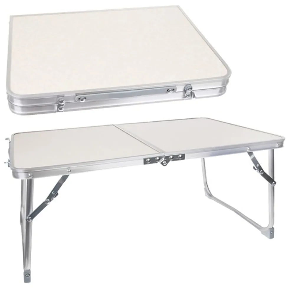 Hopfällbart campingbord med bärhandtag 63x36 cm