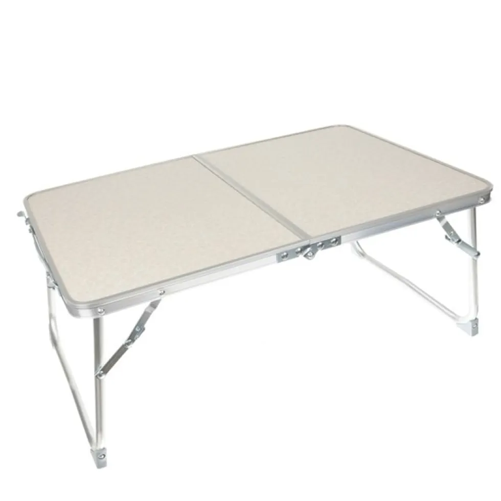Hopfällbart campingbord med bärhandtag 63x36 cm