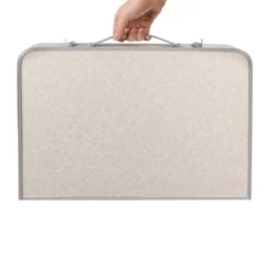 Hopfällbart campingbord med bärhandtag 63x36 cm