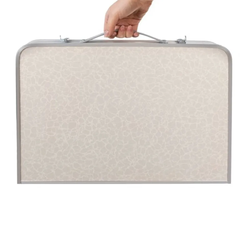 Hopfällbart campingbord med bärhandtag 63x36 cm