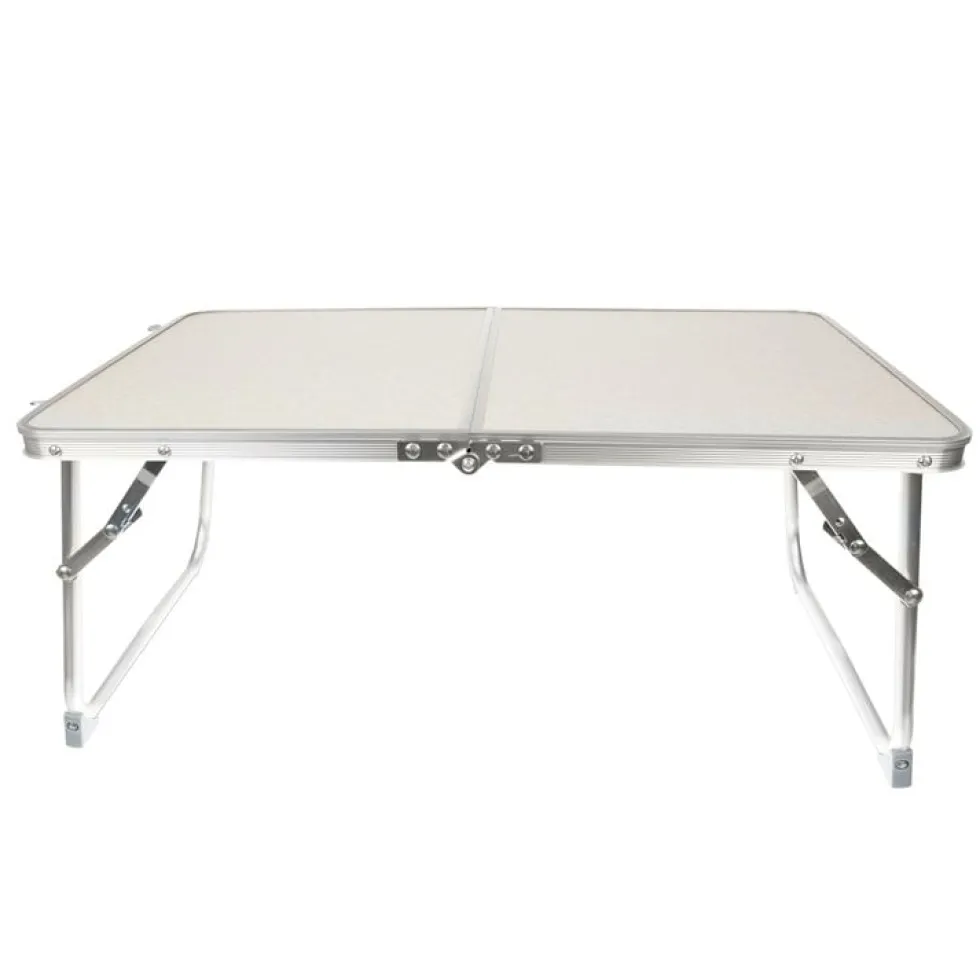 Hopfällbart campingbord med bärhandtag 63x36 cm