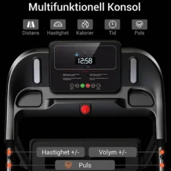 Hopfällbart löpband 14 km/h – tyst 3,0 HK-motor, pulssensor, max 136 kg