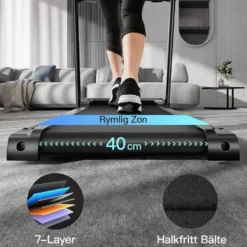Hopfällbart löpband 14 km/h – tyst 3,0 HK-motor, pulssensor, max 136 kg