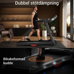 Hopfällbart löpband 14 km/h – tyst 3,0 HK-motor, pulssensor, max 136 kg