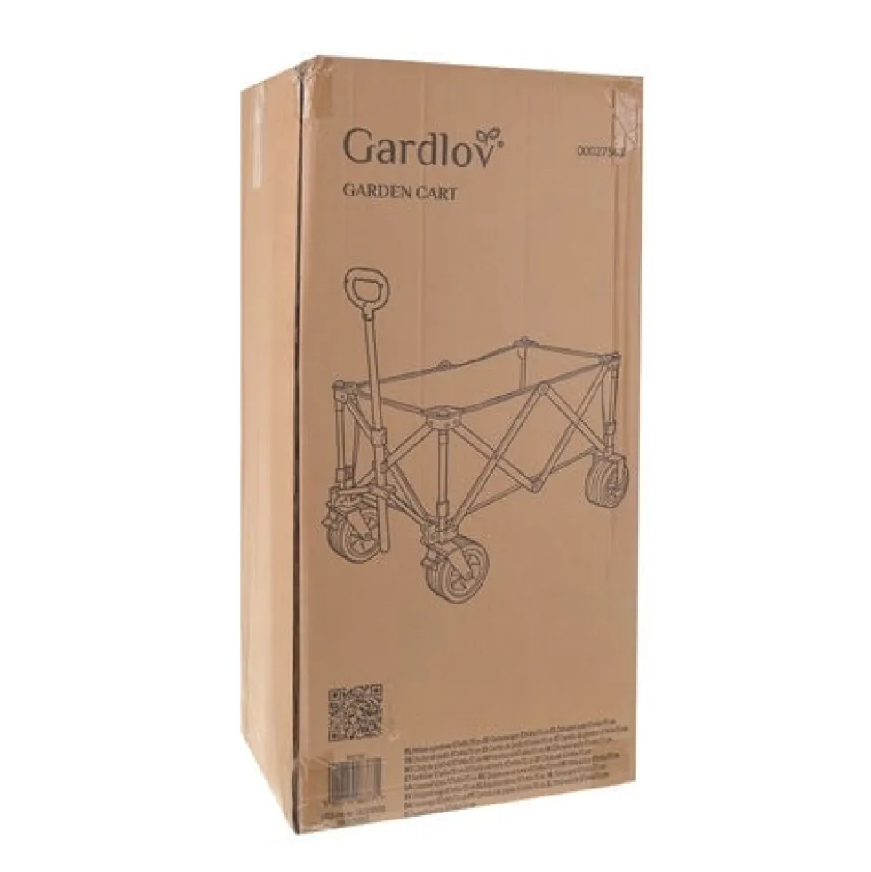 Hopfällbar transportvagn 150L 200kg off-road hjul broms svart