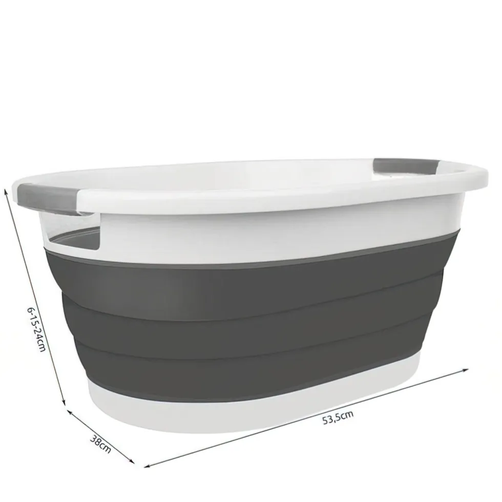 Hopfällbar tvättkorg / Vikbar balja 25 L
