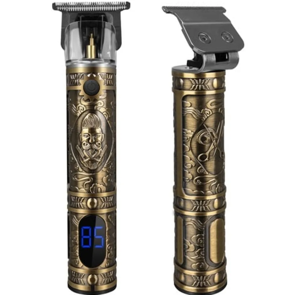 Hår- och skäggtrimmer med 6 kammar och LCD-display