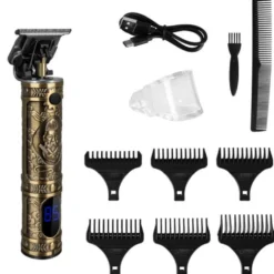 Hår- och skäggtrimmer med 6 kammar och LCD-display