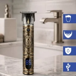 Hår- och skäggtrimmer med 6 kammar och LCD-display