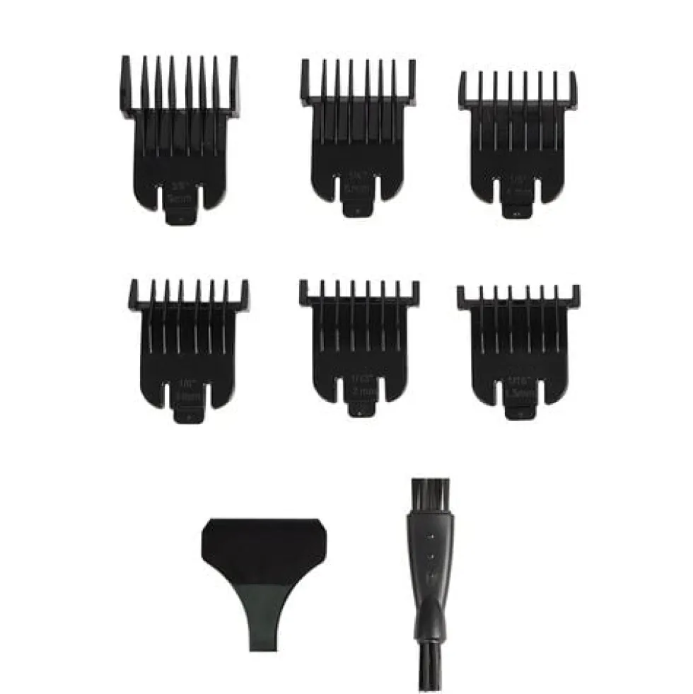 Hår- och skäggtrimmer 1–6 mm med 6 kammar, USB-C, 600 mAh