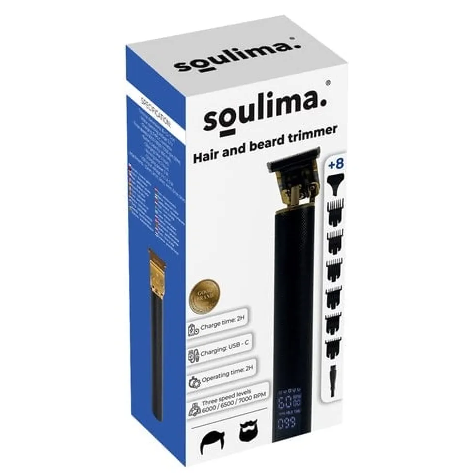 Hår- och skäggtrimmer 1–6 mm med 6 kammar, USB-C, 600 mAh