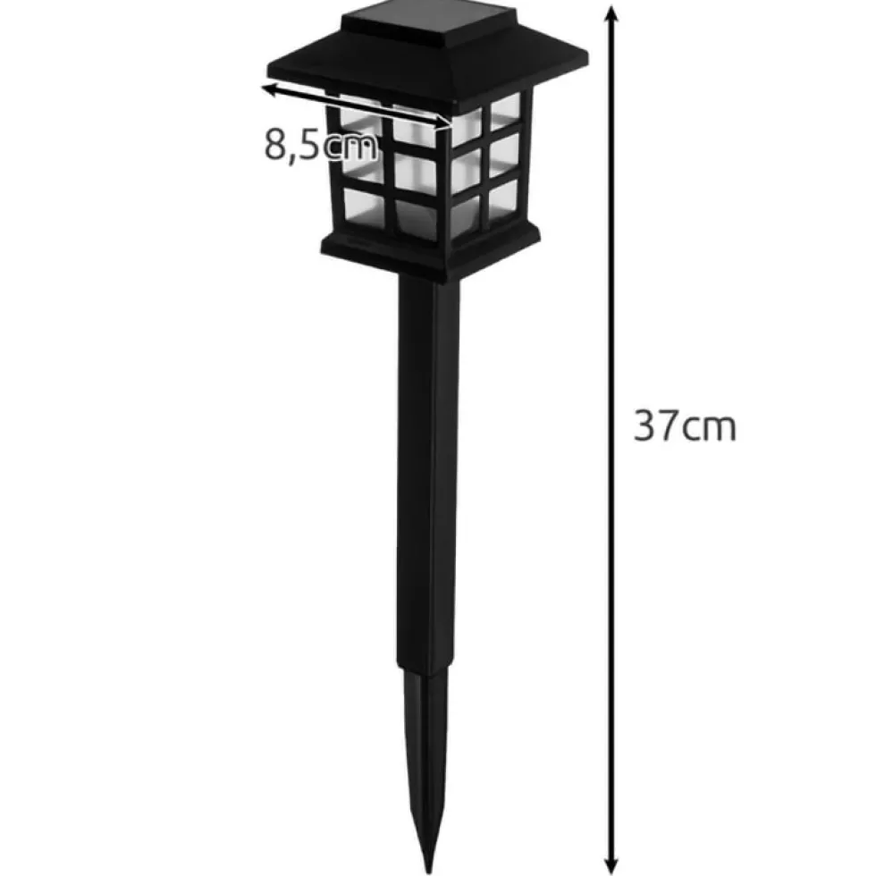 Husformad trädgårdslampa med LED och solcell
